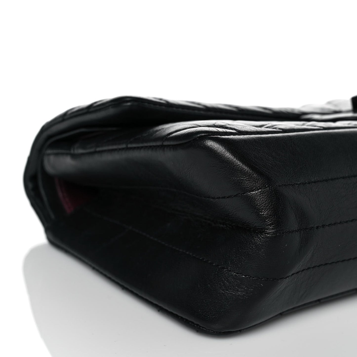 Aged Calfskin Chevron Quilted 2.55 Reissue 225 Flap So Black