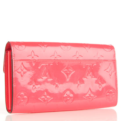 Louis Vuitton Vernis Sarah Wallet NM Rose Litchi 3 of 8