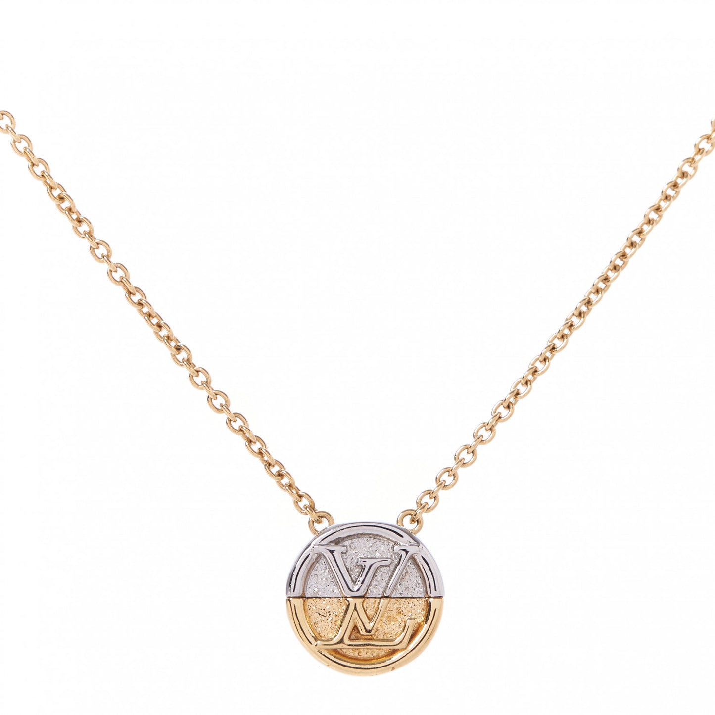 Metal L to V Necklace Gold Silver