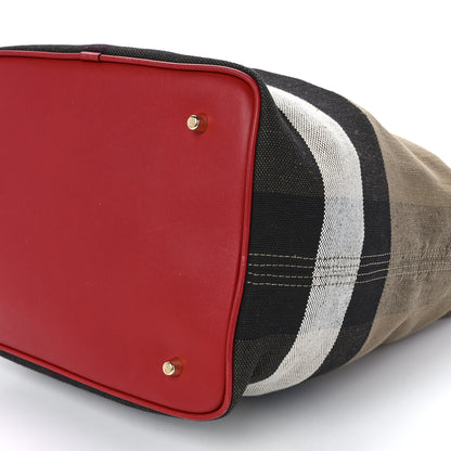Burberry Canvas Mega Check Medium Ashby Hobo Cadmium Red 12 of 12