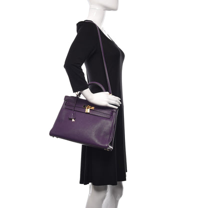 Hermes Taurillon Clemence Kelly Retourne 32 Ultraviolet 2 of 15