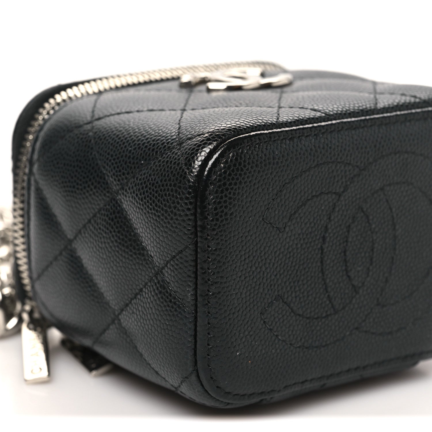 Chanel Caviar Quilted Mini Vanity Case With Chain Black 9 of 11