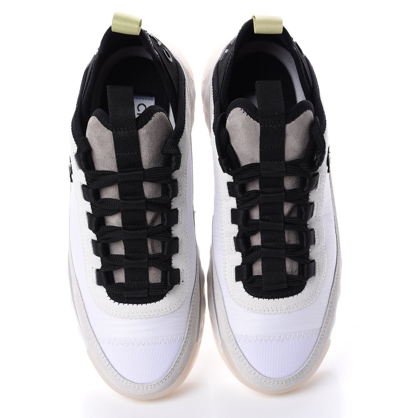 Calfskin Suede Nylon CC Sneakers 36 White Grey Yellow