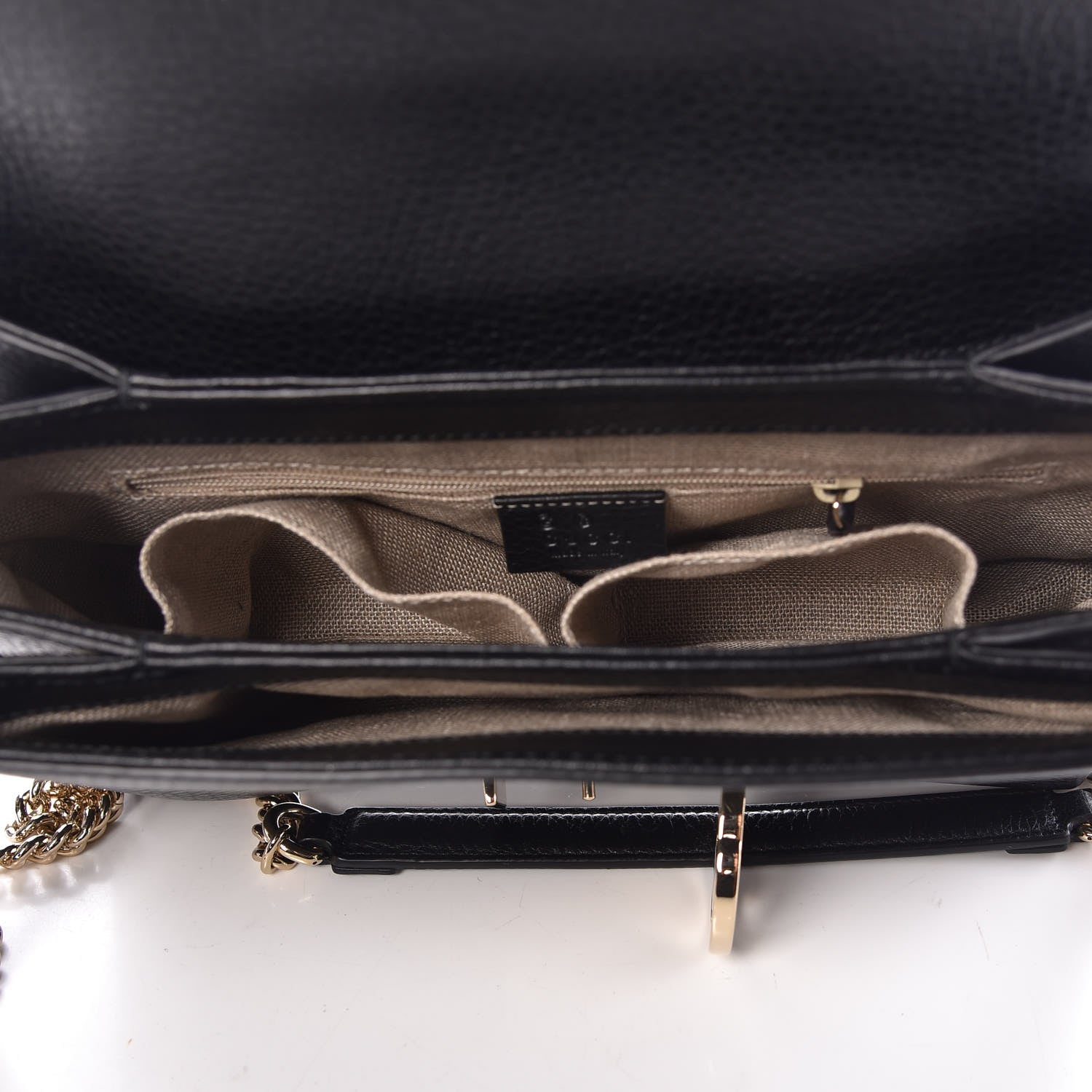 Gucci Dollar Calfskin Interlocking G Top Handle Shoulder Bag Black 7 of 9