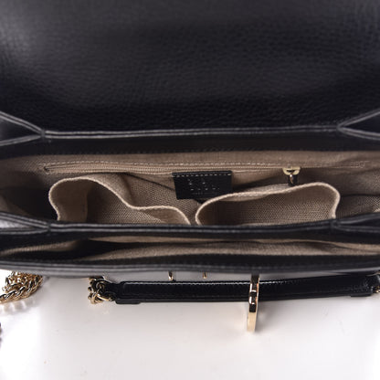 Gucci Dollar Calfskin Interlocking G Top Handle Shoulder Bag Black 7 of 9