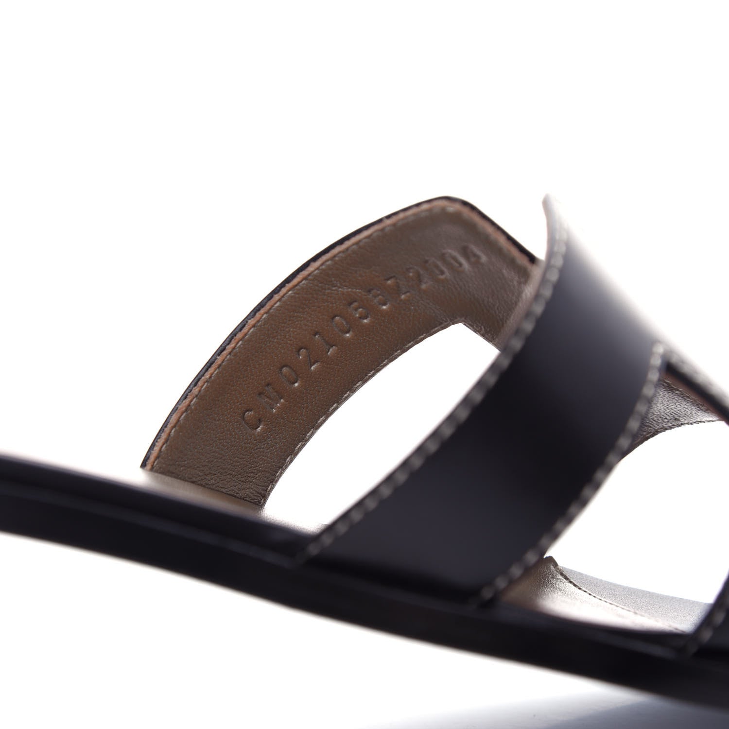 Hermes Box Calfskin Oran Sandals 36.5 Black 10 of 10