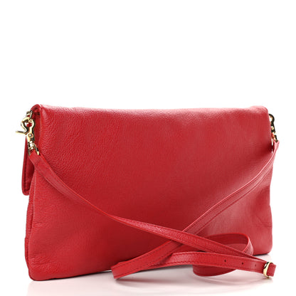 Balenciaga Chevre Gold Metallic Edge Hardware Envelope Clutch Rouge Grenade 3 of 10