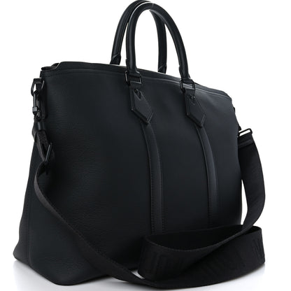Louis Vuitton Calfskin Aerogram Lockit Tote Black 2 of 10