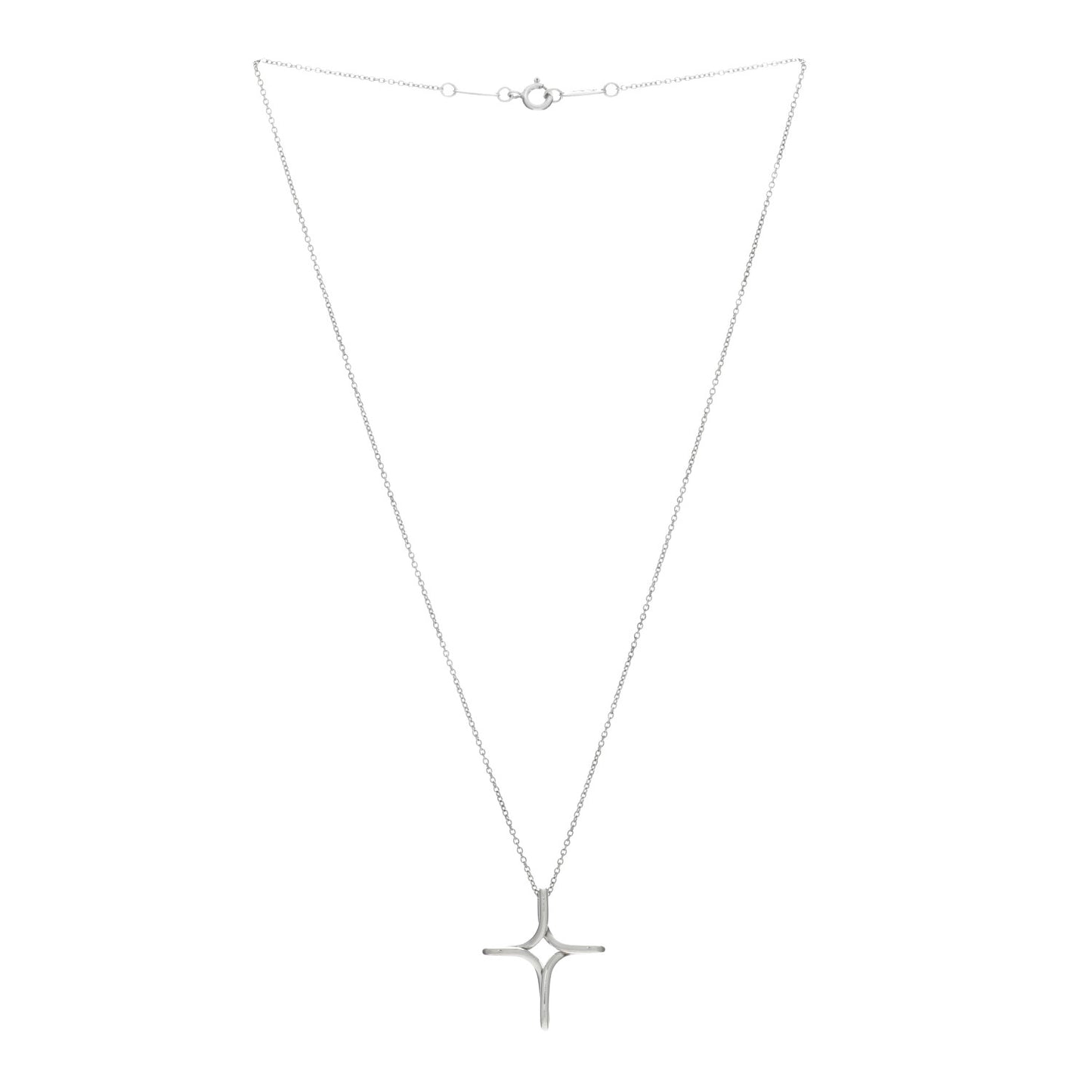 Sterling Silver Elsa Peretti Infinity Cross Pendant Necklace