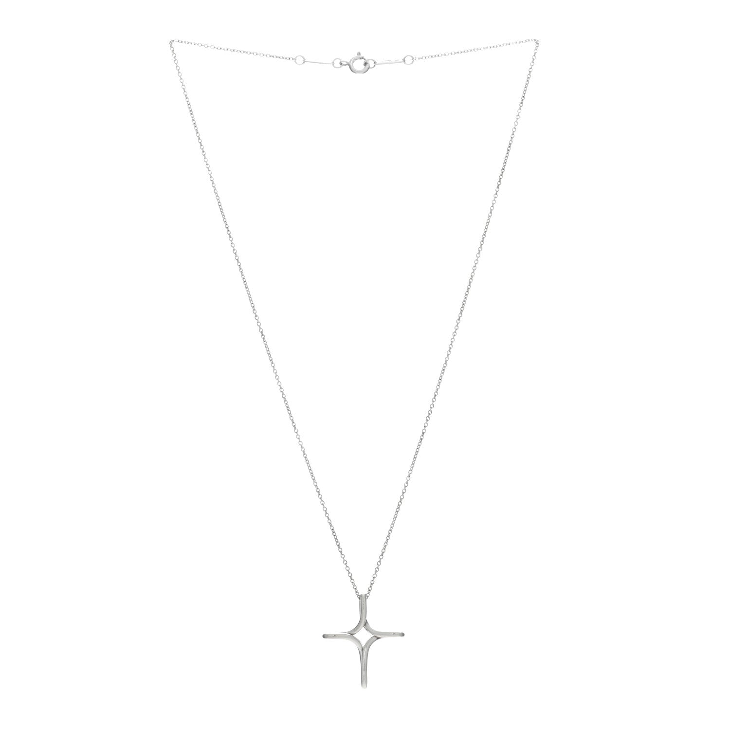Tiffany Sterling Silver Elsa Peretti Infinity Cross Pendant Necklace 2 of 4