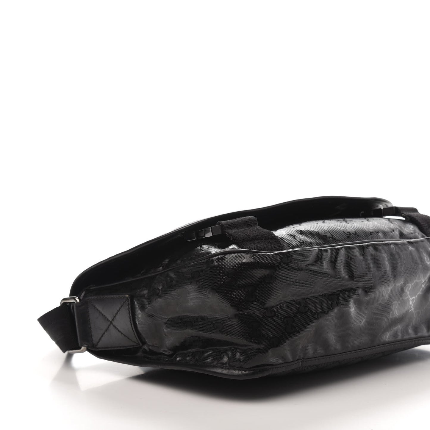 Imprime Monogram Medium Double Buckle Flap Messenger Bag Black