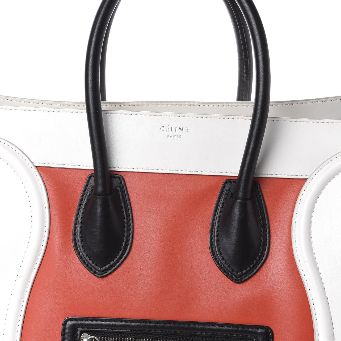 Smooth Calfskin Mini Tri-Color Luggage Vermillion