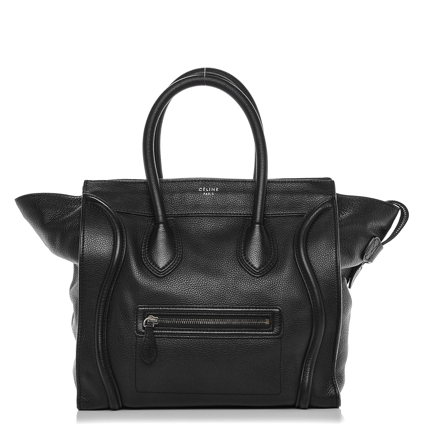 Drummed Calfskin Mini Luggage Black