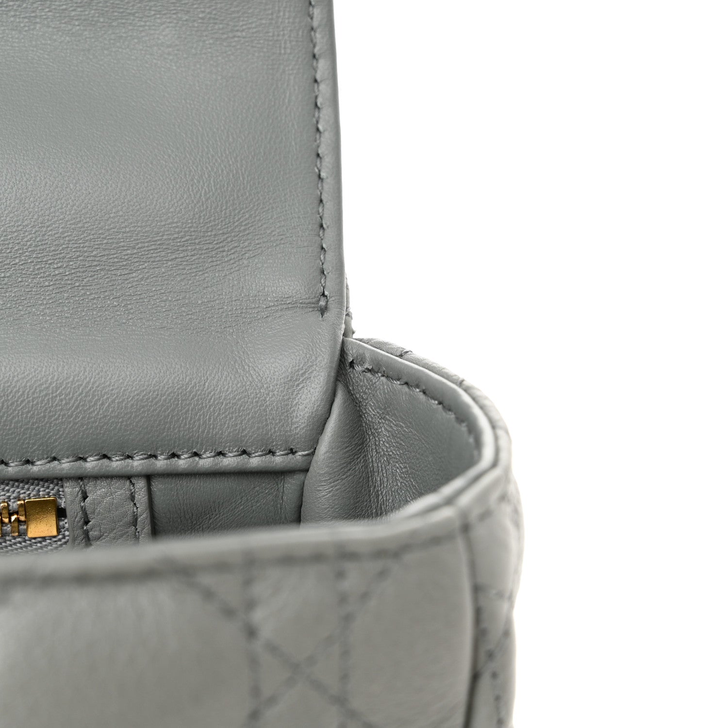 Christian Dior Calfskin Cannage Medium Caro Bag Ethereal Grey 11 of 11