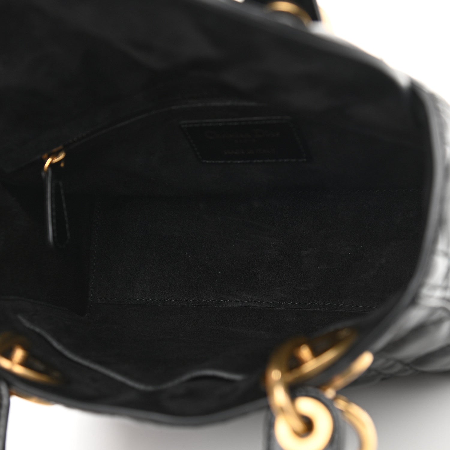 Christian Dior Crinkled Patent Cannage Small Lucky Badges My Lady Dior Black 4 of 11