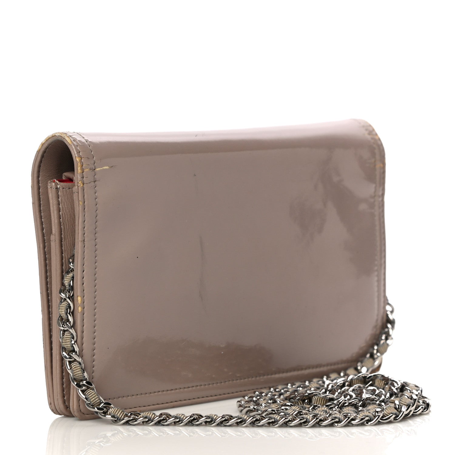 Chanel Vinyl Lipstick Wallet On Chain WOC Beige 3 of 14