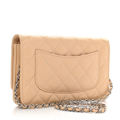 Chanel Caviar Quilted Wallet On Chain WOC Beige 2 of 11