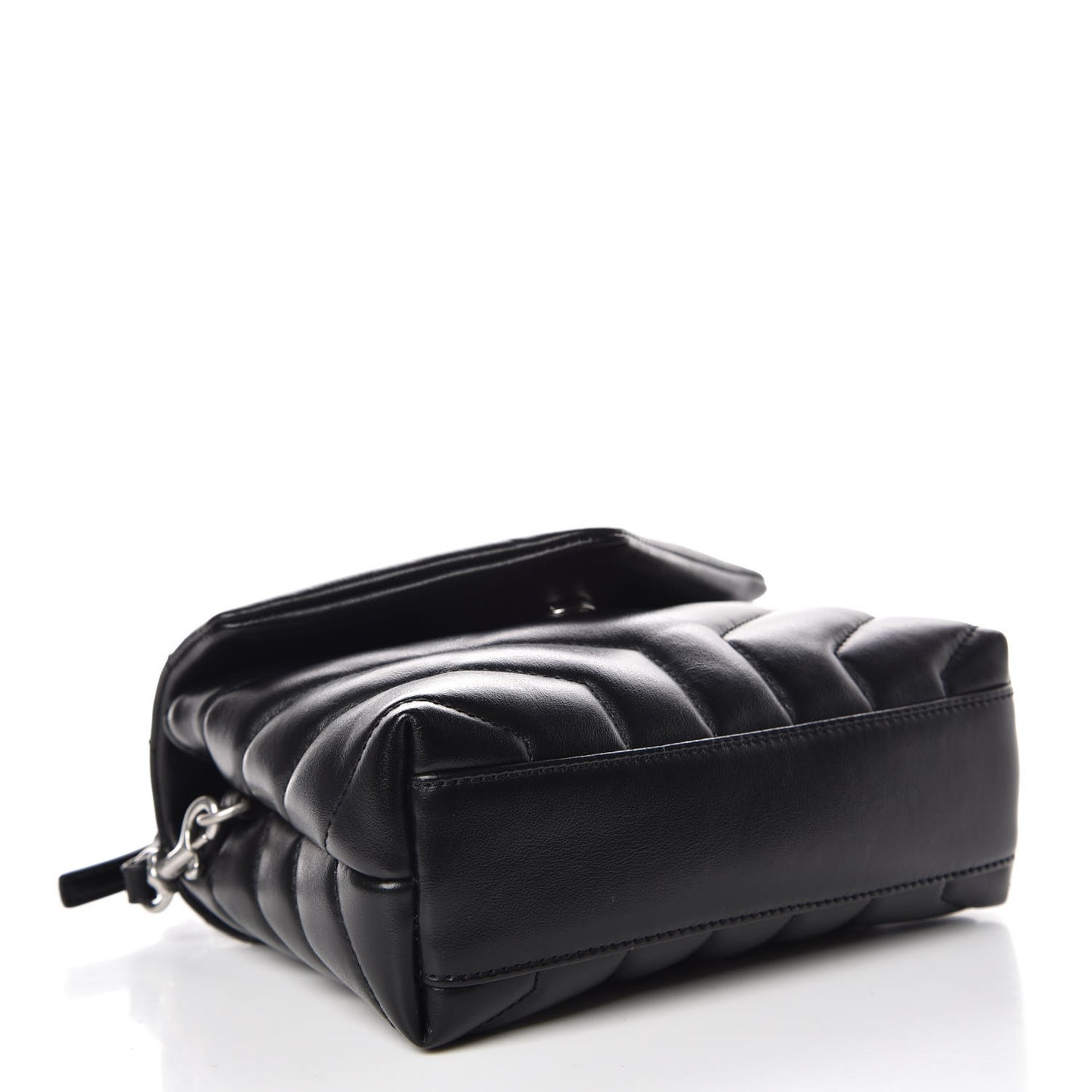 Calfskin Y Quilted Monogram Toy Loulou Crossbody Bag Black