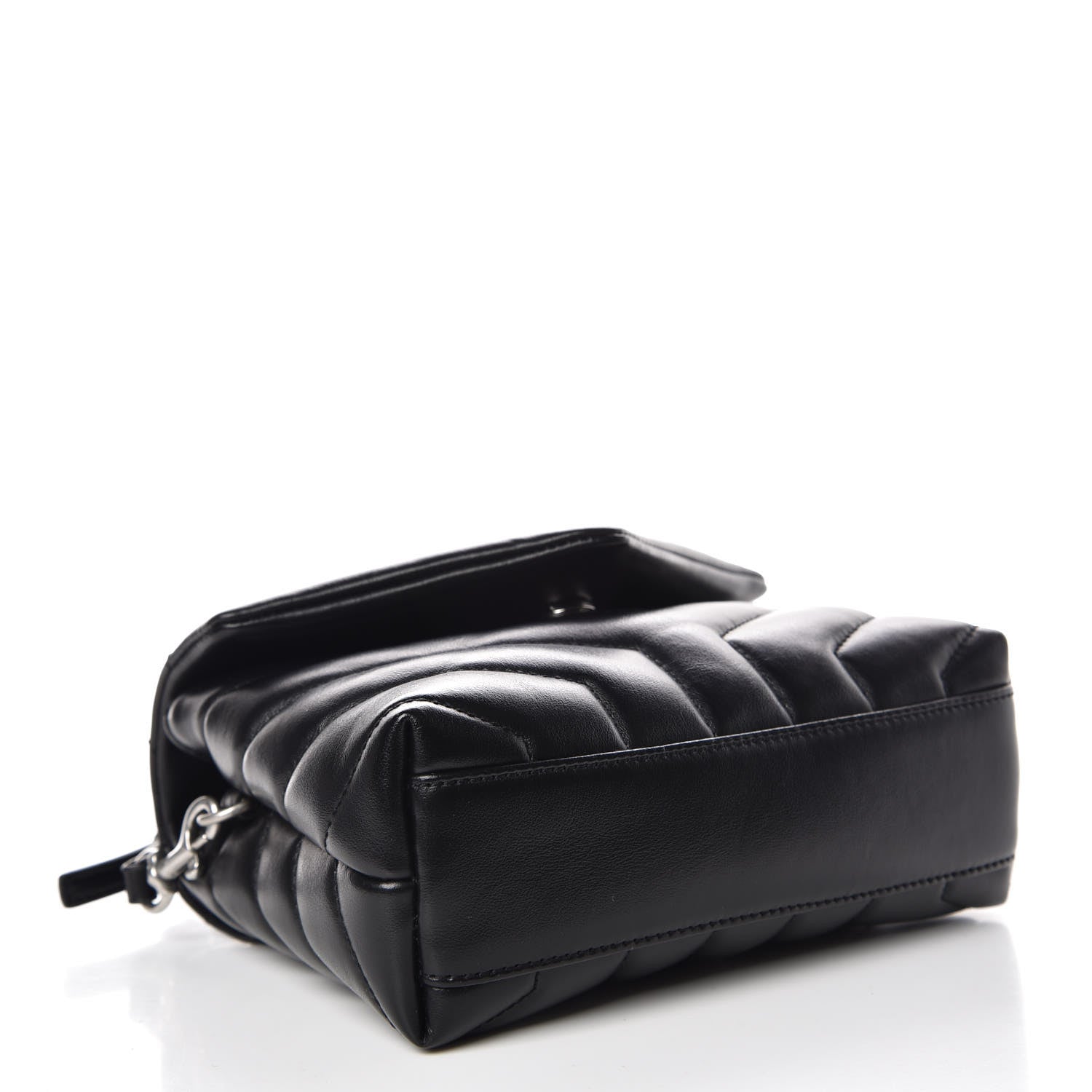 Saint Laurent Calfskin Y Quilted Monogram Toy Loulou Crossbody Bag Black 4 of 10