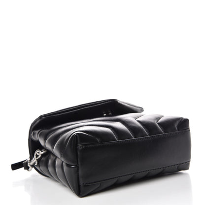 Saint Laurent Calfskin Y Quilted Monogram Toy Loulou Crossbody Bag Black 4 of 10