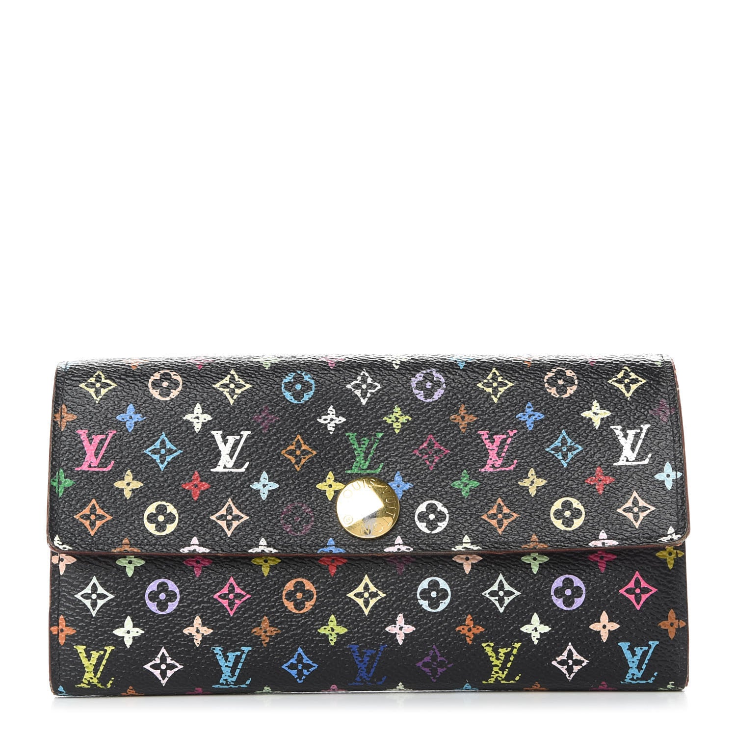 Louis Vuitton Monogram Multicolor Sarah Wallet Black Grenade 1 of 7
