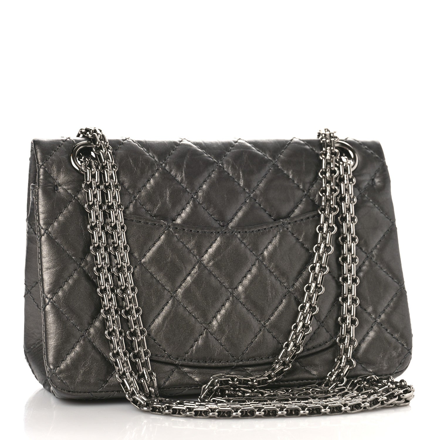 Chanel Aged Calfskin Quilted 2.55 Reissue Mini Flap Dark Silver 3 of 10