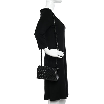 Chanel Lambskin Chevron Quilted Mini Rectangular Flap So Black 2 of 12