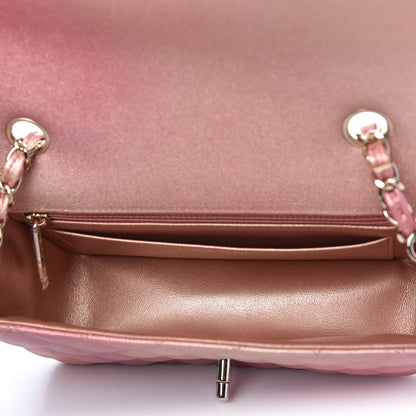 Chanel Metallic Lambskin Quilted Ombre Mini Rectangular Flap Pink 11 of 25