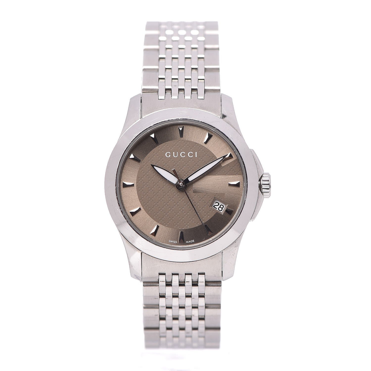 Gucci Stainless Steel 27mm G-Timeless Quartz Watch Brown 1 of 8