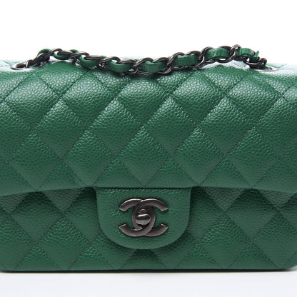 Chanel Caviar Quilted Mini Rectangular Flap Green 9 of 10