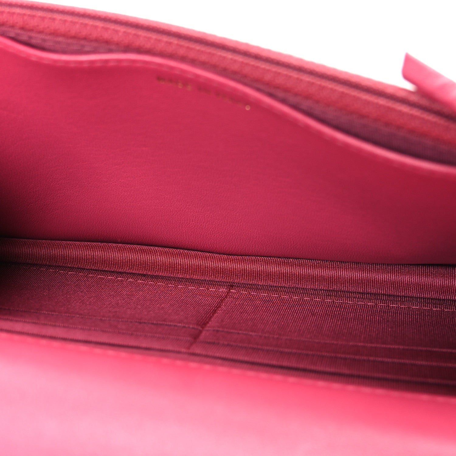 Chanel Lambskin Chevron Quilted Trendy CC Wallet On Chain WOC Dark Pink 5 of 11