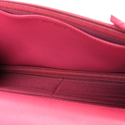 Chanel Lambskin Chevron Quilted Trendy CC Wallet On Chain WOC Dark Pink 5 of 11