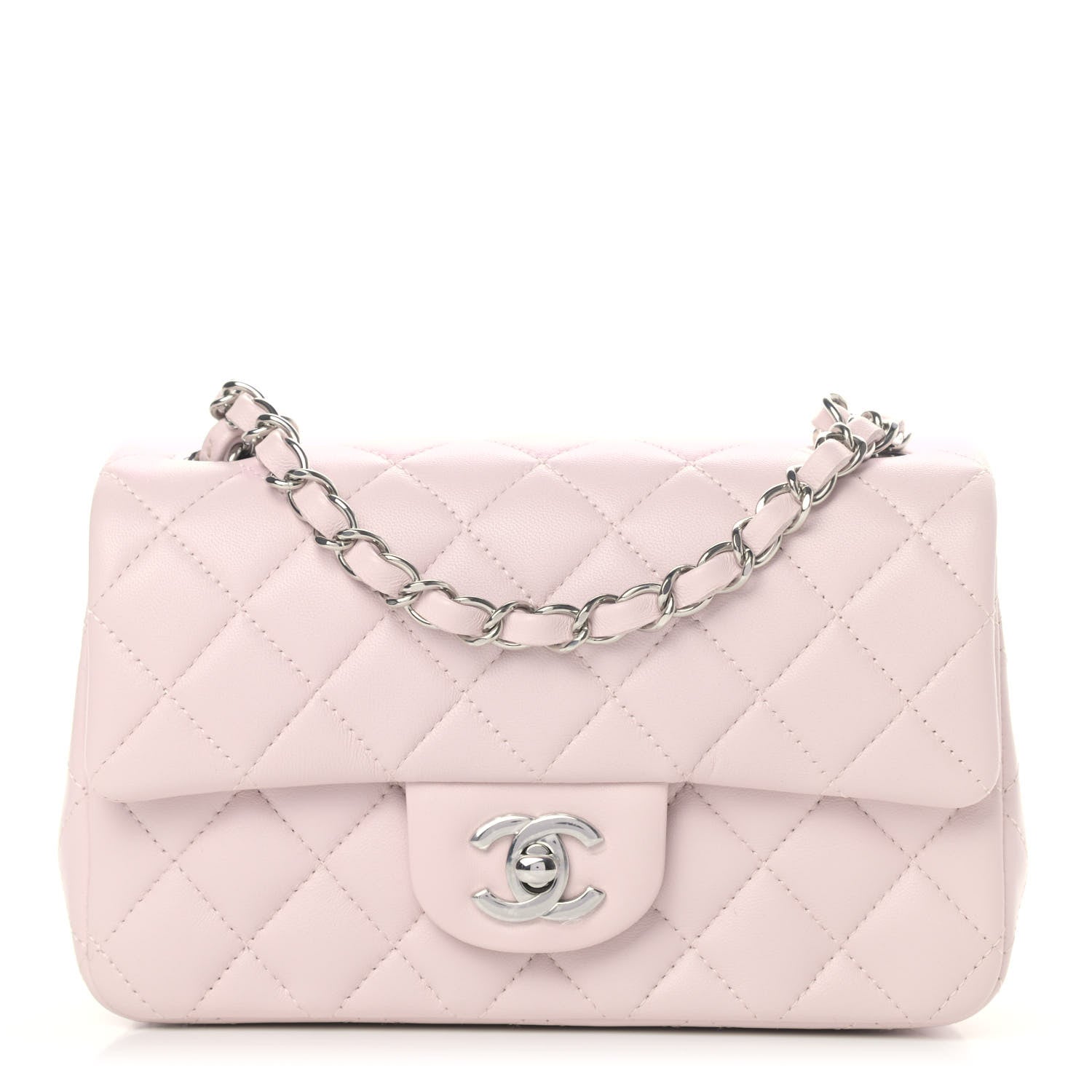 Chanel Lambskin Quilted Mini Rectangular Flap Light Purple 1 of 4