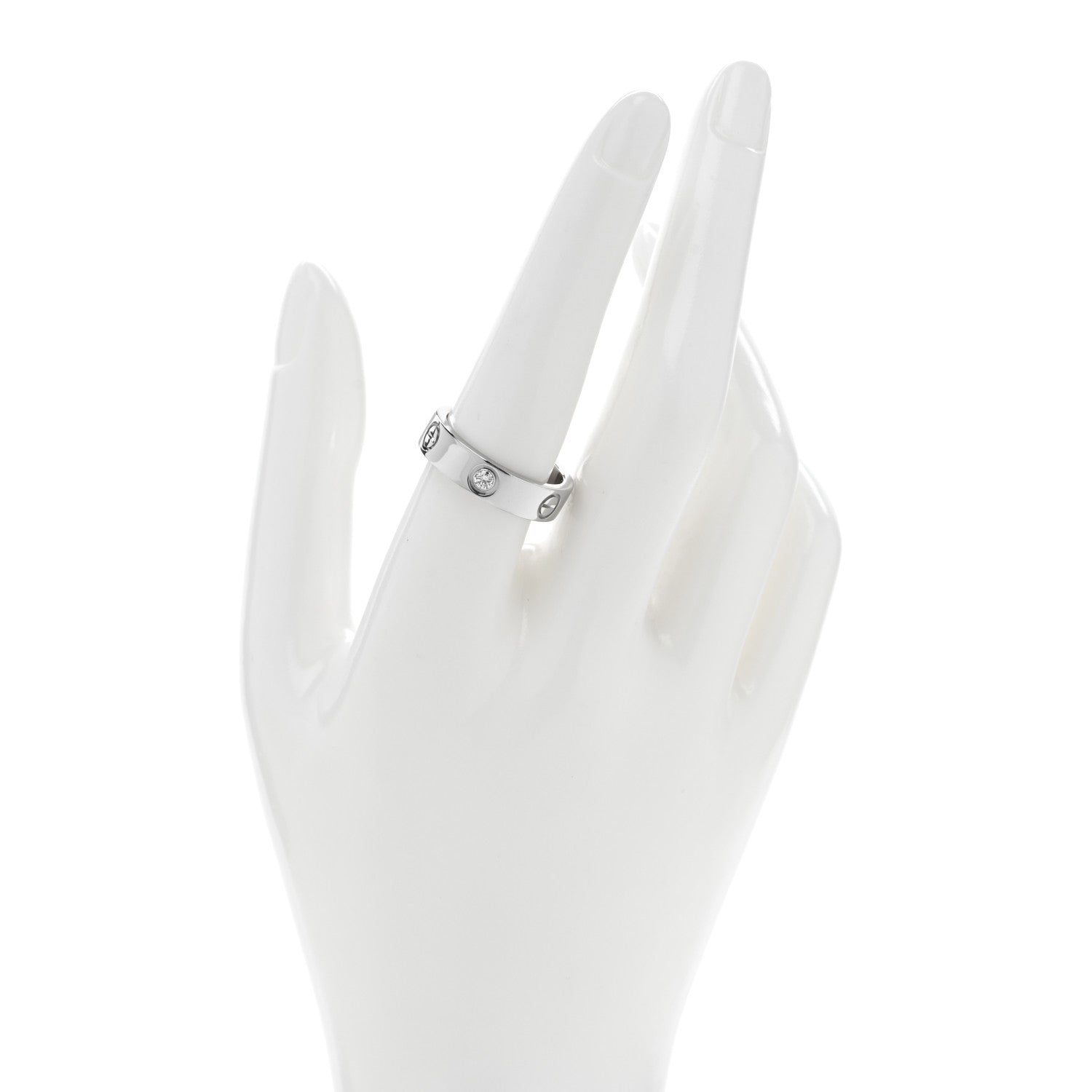 Cartier Platinum Diamond 5.5mm LOVE Ring 58 8.5 2 of 4