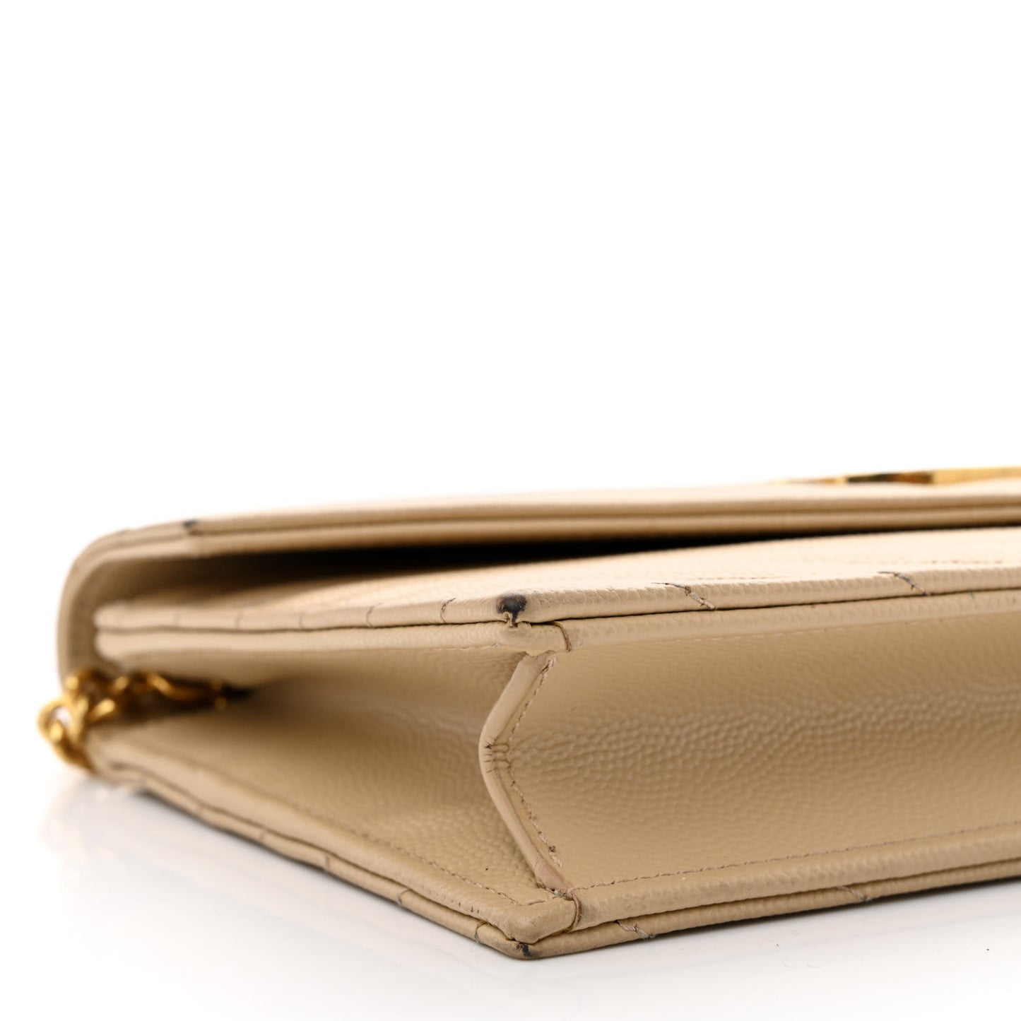 Grain De Poudre Matelasse Chevron Monogram Envelope Chain Wallet Nude Powder