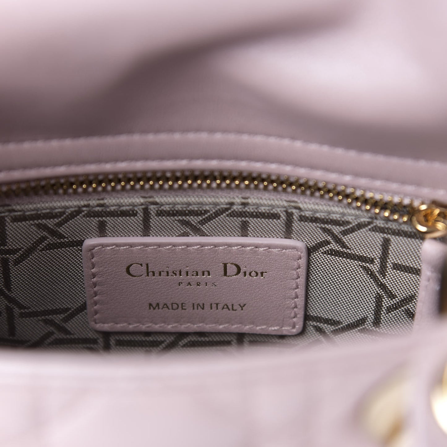 Metallic Lambskin Cannage Mini Lady Dior Lotus