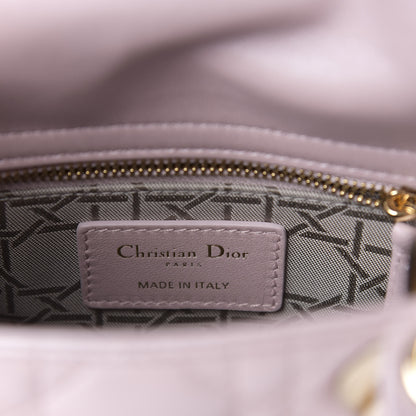 Christian Dior Metallic Lambskin Cannage Mini Lady Dior Lotus 9 of 11
