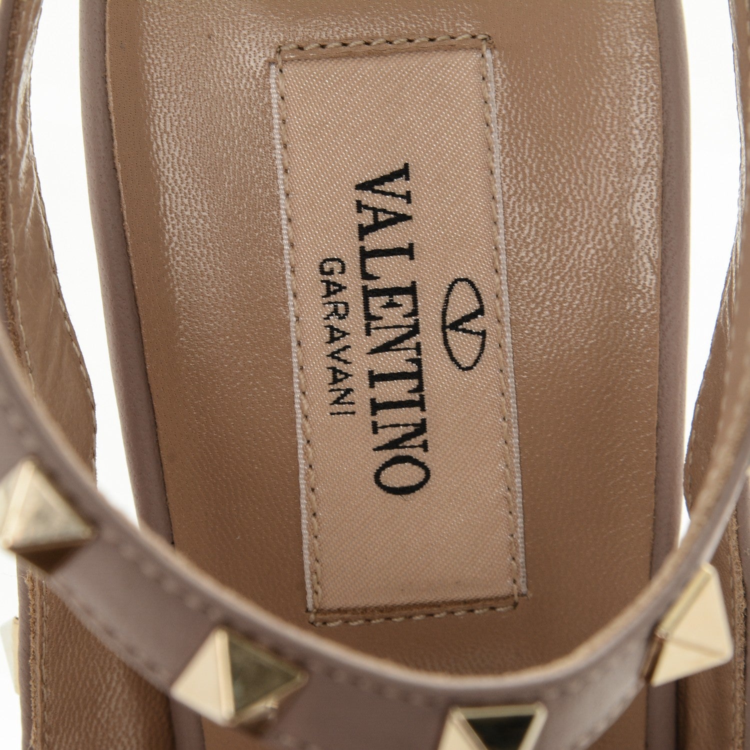 Valentino Garavani Patent Rockstud Ankle Strap Pumps 39 Poudre 7 of 7