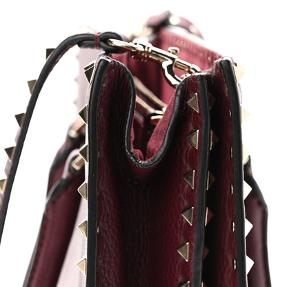 Valentino Garavani Grained Calfskin Medium Rockstud Double Handle Horizontal Tote Rubin 11 of 11