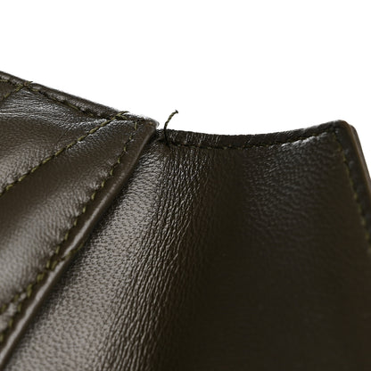 Saint Laurent Calfskin Matelasse Chevron Monogram Fragments Zippered Card Case Light Musk 8 of 8