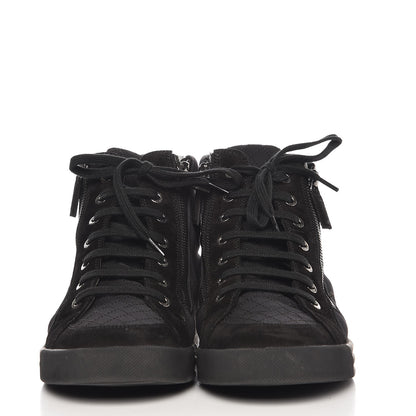 Chanel Canvas Suede Calfskin Zipped Sneakers 42 Black 2 of 10