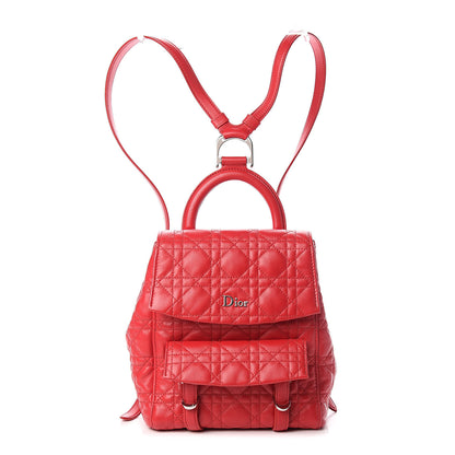 Christian Dior Lambskin Cannage Small Stardust Backpack Red 1 of 9