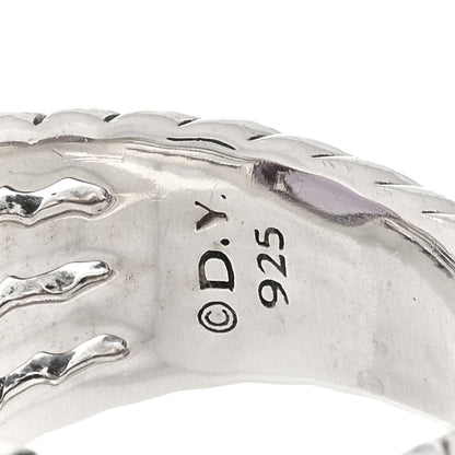 David Yurman Sterling Silver Diamond Amethyst 16mm Wheaton Ring 51 5.75 4 of 4