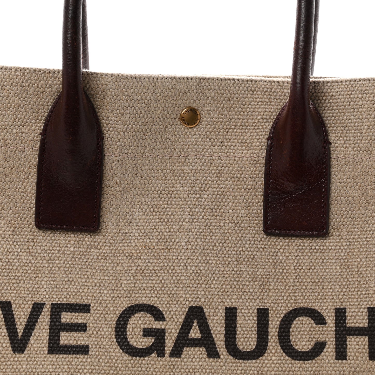 Linen Calfskin Rive Gauche Tote Natural