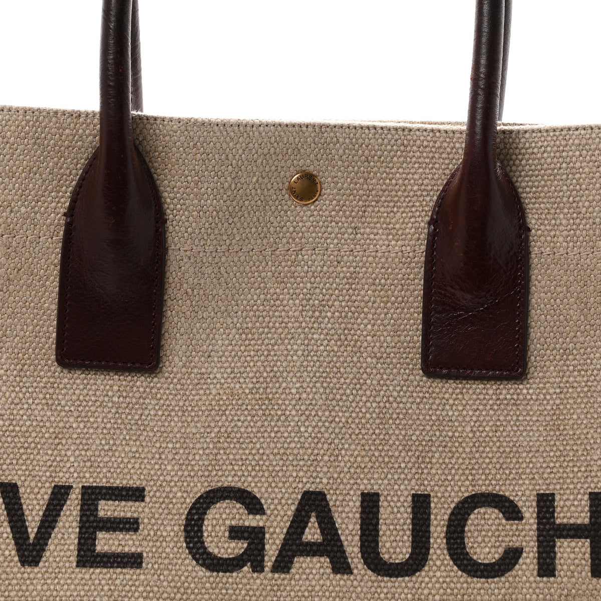 Saint Laurent Linen Calfskin Rive Gauche Tote Natural 8 of 10