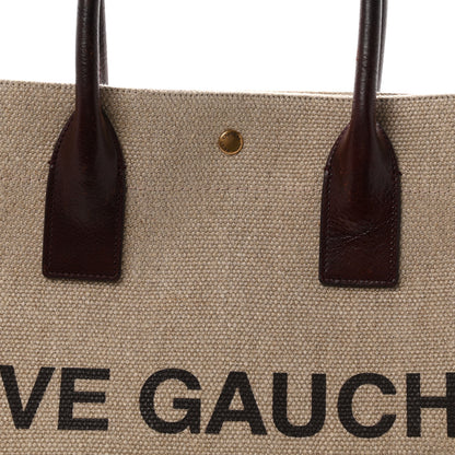 Saint Laurent Linen Calfskin Rive Gauche Tote Natural 8 of 10