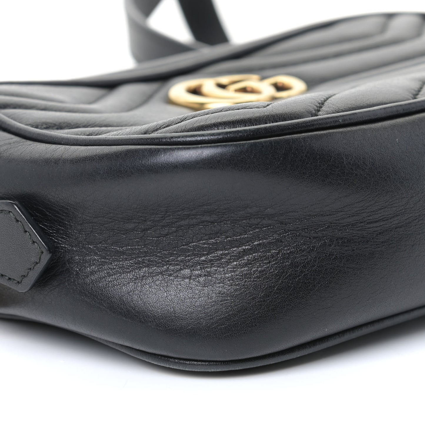 Calfskin Matelasse Mini GG Marmont Chain Shoulder Bag Black