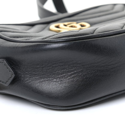 Gucci Calfskin Matelasse Mini GG Marmont Chain Shoulder Bag Black 5 of 9