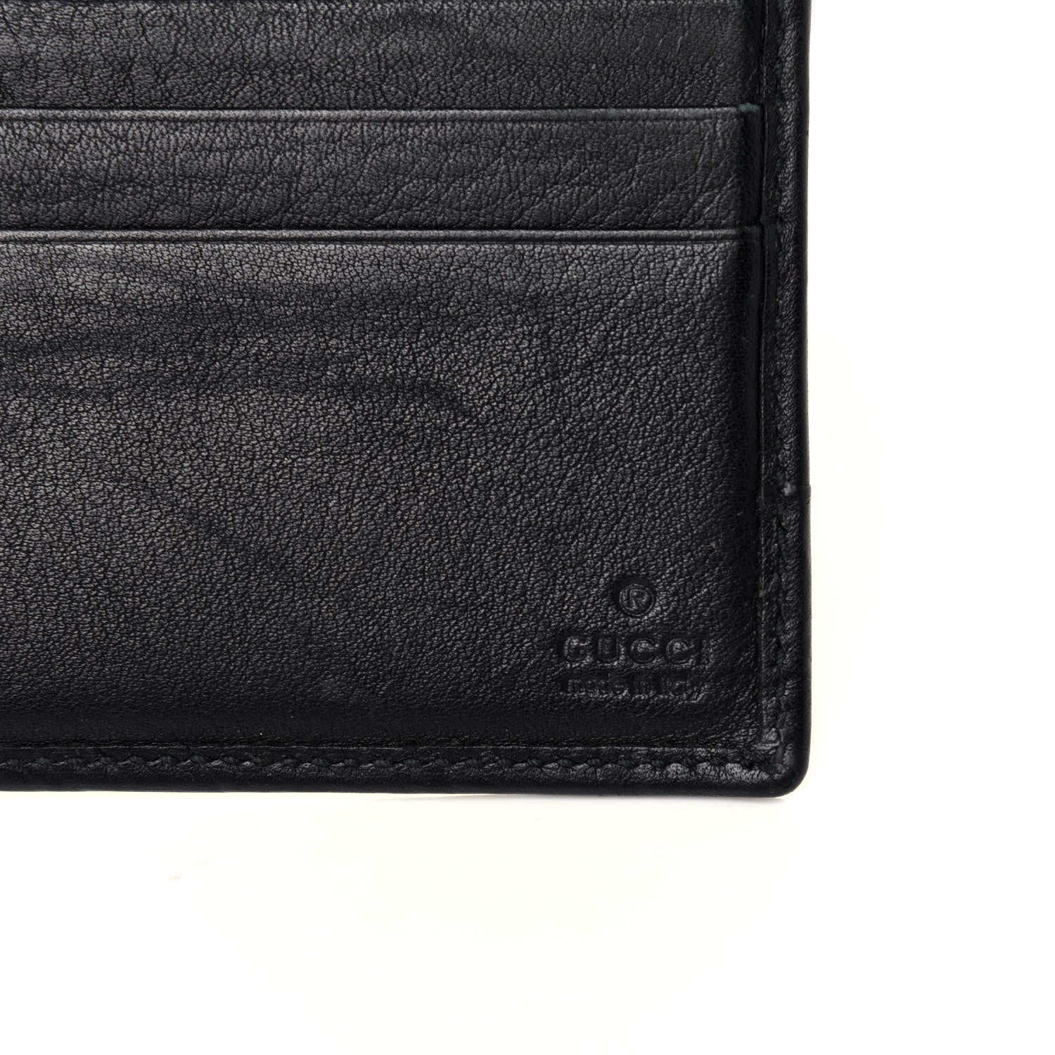 Gucci Guccissima Calfskin Bi-Fold Wallet Black 6 of 13