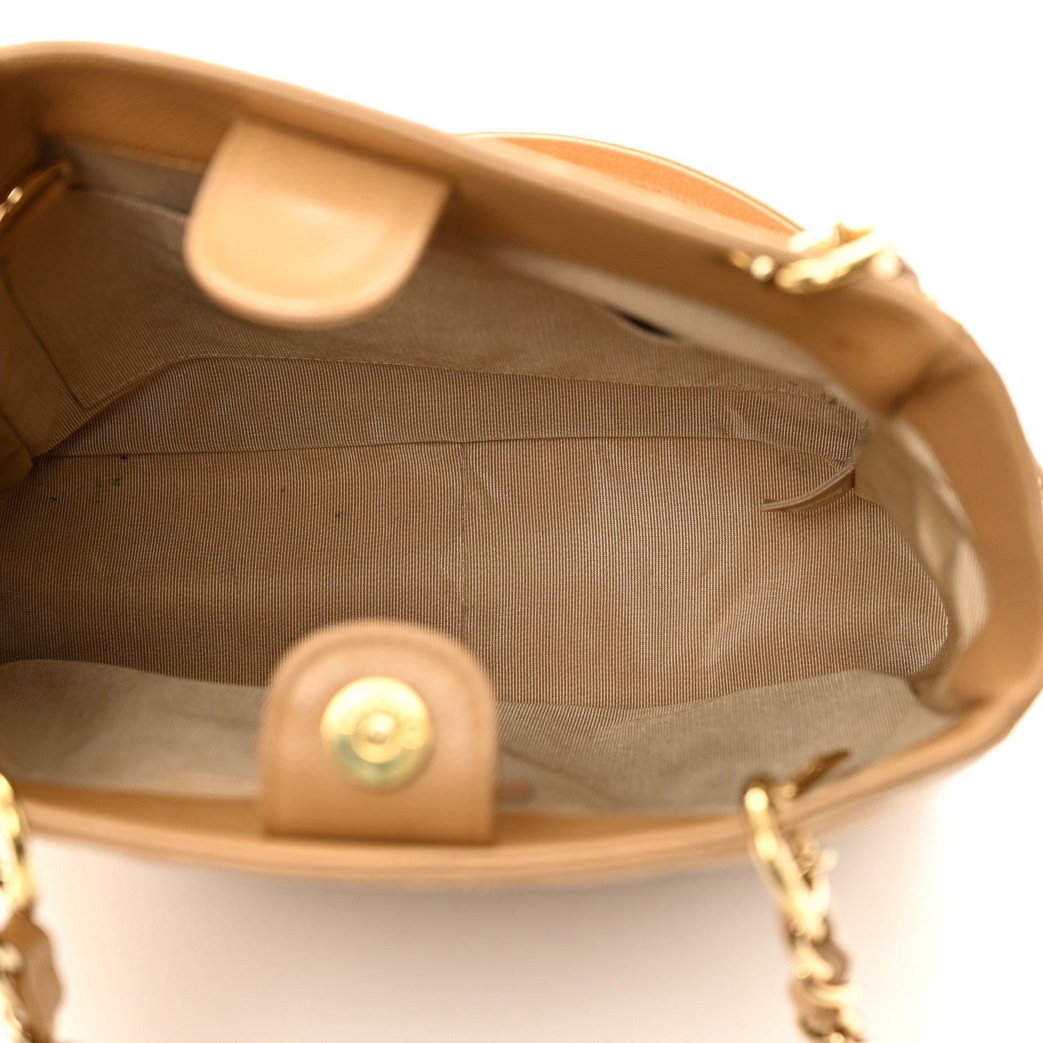 Chanel Caviar Quilted Petit Shopping Tote PST Dark Beige 5 of 10